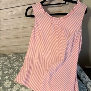 Talbots Pink and White Striped Blouse